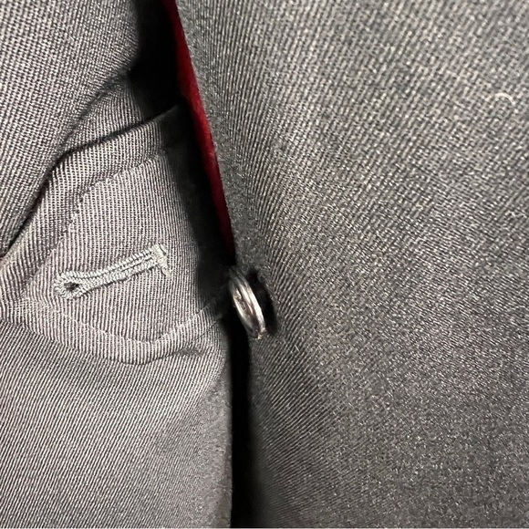 BURBERRY (Vintage Burberrys) 100% Wool Single Breasted Top Coat w/Red wool - Picture 10 of 14